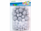 Craft with Fun CF POMPON DECKORATION 50KS/MIX WHITE GROSS...