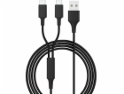 Smrter USB kabel USB-A – 2x USB-C 1,2 m černý (SMRTER_HYD...