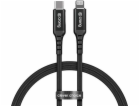 Crong USB-C – Lightning kabel 1,5 m černý (CRG-AL15USCL-BLK)