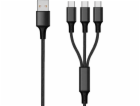 USB kabel 2GO 2GO 3v1 USB Ladekabel - černý - 150 cm pro ...