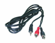 Kabel BLOW 3,5mm M, 2xRCA M, 1,2m, černý 91-297