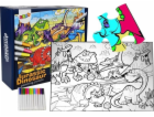 Lean Sport Coloring Puzzle Dinosaurs Markers 24 ks