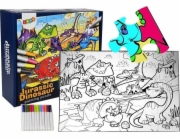 Lean Sport Coloring Puzzle Dinosaurs Markers 24 ks