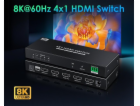 PremiumCord HDMI switch 4:1 s podporou rozlišení 8K@60Hz,...