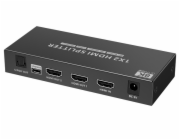 PremiumCord HDMI 2.1 splitter 1-2 porty, 8K@60hz, 4K@120Hz, 1080p, HDR+