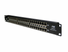 Patch panel POE cat.5e 24p 1U Black stíněný, 19" rack