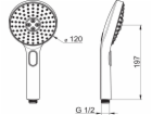 Sprchová hlavice Oras Hydractiva 242403, šedá/chrom, 120 mm