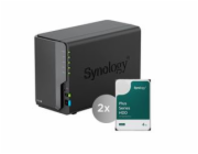 Synology DiskStation DS224+, 2-bay NAS, včetně 2ks HDD 4TB  (HAT3300-4T), CPU J4125, RAM 2GB, 2x GLAN