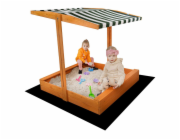 Stříška pro dětské dřevěné pískoviště Baby Mix 120x120 cm zeleno-bílá