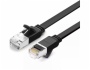 Síťový kabel Ugreen Flat Ugreen s kovovými zátkami, Ethernet RJ45, Cat.6, UTP, 1M (černá)