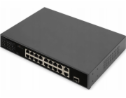 Digitus Switch 16 -port Fe Poe 2 GE uplinks RJ45/SFP - Switch - 16 -port