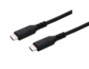 C-TECH kabel USB 4.0, Type-C (CM/CM), PD 100W, 40Gbps, 0,5m, černý