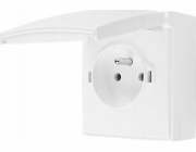 Socket Simon Aquaclick IP44, jednorázový s nástroji, rychlými spojkami, bílá ACGZ1C/11 klapka