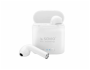 Bezdrátová Bluetooth sluchátka Savio TWS-01 bílá