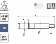 Ventilátor TAP G 1/8 DIN5157/2-P HSSE-PM HRC40 TICN