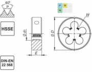 Fanar DIE M10x1,25 DIN-22568 (6g) HSSE INOX