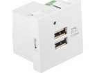 LANBERG AC 45x45 socket 230V 5V 2xUSB 2.1A white