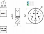 Fanar DIE M42 DIN-22568 (6g) HSS 800