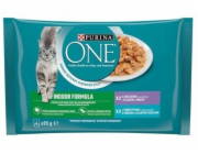 PURINA One Indoor Tuna telecí - mokré krmivo pro kočky - 4x85g