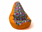 Sako bag pouffe Potisk hrušek oranžovo-víla 2 XXL 140 x 1...