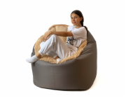 Sako taška pouf Fluffy brown XXL 140 x 90 cm