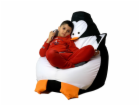 Sako taška pouf Penguin černá a bílá XL 130 x 90 cm