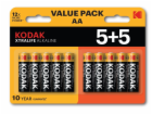 Kodak XTRALIFE Alkaline AA Battery 10 (5+5 pack)