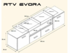 Cama TV stolek EVORA 200 švestka stromová/šedá lesk