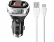 LDNIO C2 2USB nabíječka do auta + kabel MicroUSB