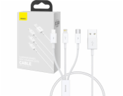 Rychlé nabíjení USB na M+L+C Baseus Superior Data 3,5 A 0,5 m (bílý)