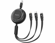 Kabel 3v1 z USB na USB-C / Lightning / Micro USB, Mcdodo CA-3570, 1,2 m (černý)