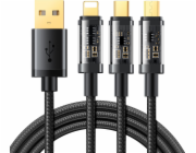 USB kabel Joyroom S-1T3015A5 3v1 USB-C / Lightning / Micro USB 3,5A 1,2 m (černý)