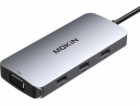 Adaptér MOKiN 7v1 Rozbočovač USB-C na 2x HDMI + 3x USB 2....