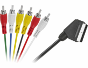 Scart - RCA (Cinch) kabel x6 1,2 m černý (LEC-KPO2711-1,2)