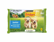 FRISKIES Junior kuře s hráškem - mokré krmivo pro psy - 4x100g