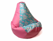 Sako bag pouffe Potisk hrušek růžovo-jednorožec L 105 x 80 cm