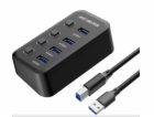 USB 3.2 Superspeed HUB 4-portový s vypínači portů