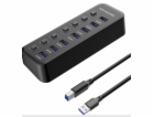 USB 3.2 Superspeed HUB 7-portový s vypínači portů