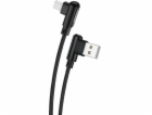 Foneng X70 úhlový kabel USB na Micro USB, 3A, 1 m (černý)