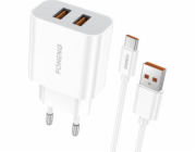 Rychlonabíječka Foneng 2x USB EU45 12W + kabel USB typu C