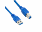 4World Kabel USB 3.0 AM-BM 3.0m| modrý