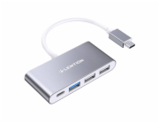 Rozbočovač Lention 4v1 USB-C na USB 3.0 + 2x USB 2.0 + USB-C (šedý)