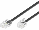 Kabel telefonní rovný 8P4C plug - 6P4C plug 3m - černý