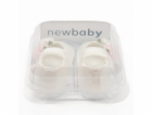 Kojenecké saténové capáčky New Baby Ivory Flowers 12-18 m