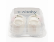 Kojenecké saténové capáčky New Baby Ivory Flowers 12-18 m