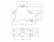 Relé odběru proudu KZS-2M (B 25A; 6kA; 30mA A; 1P+N)