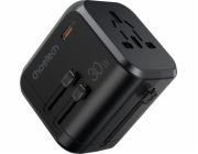 Choetech PD5008 travel charger, 3xUSB-A, 2xUSB-C, GaN, 35W, US/EU/UK/AU (black)