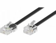 PremiumCord Kabel telefonní rovný 8P4C plug - 6P4C plug 10m - černý