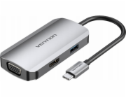 USB-C Docking Station to HDMI, VGA, USB 3.0, PD 0.15m Vention TOAHB, gray