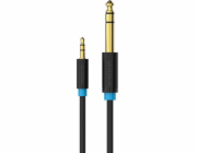 Audio Cable TRS 3.5mm to 6.35mm Vention BABBJ 5m, Black